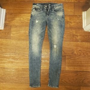Express low rise jeggings, distressed look size 4